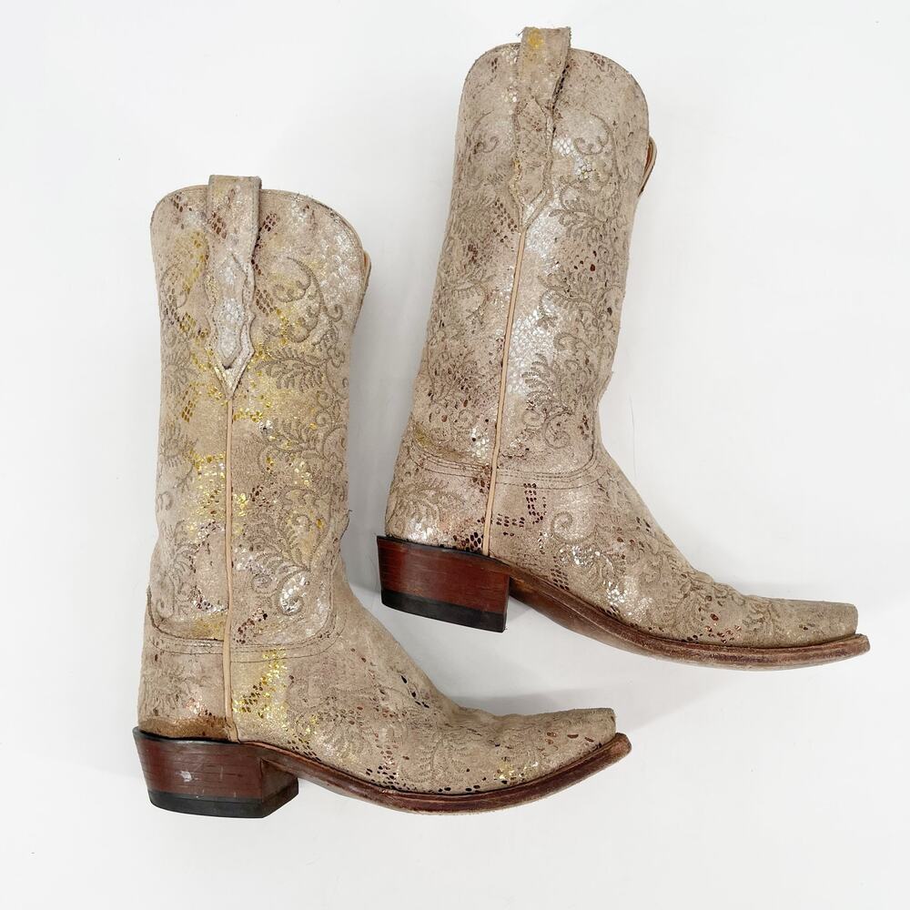 Lucchese Women’s 7 Stone Metallic Python Print Su… - image 4